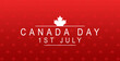 Happy Canada Day background design with red maple leaf. vector illustration for greeting card, decoration and covering