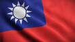 Taiwan Flag 3D Waving illustration background