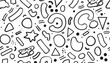 Fun line doodle seamless pattern line icon