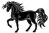Fototapeta Konie - black-muscular-black-stallion-silhouette 
