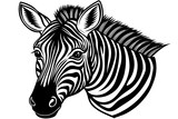 Fototapeta Konie - head-of-a-friendly-looking-zebra vector illustration 