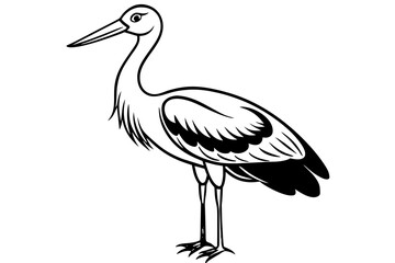 Wall Mural - stork--on-a-white-background-vector illustration 