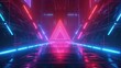 A digital illustration of a futuristic corridor bathed in vibrant neon lights, with a perspective that draws the eye towards infinity. Resplendent.