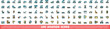 100 aviation icons set. Color line set of aviation vector icons thin line color flat on white