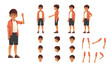 © Alexander - Complete character design of a young boy with various facial expressions and poses for animation.