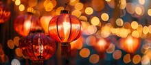Ligth Red Lanterns During New Year Festival