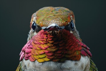 Poster - Vibrant bird on black background, perfect for nature themes