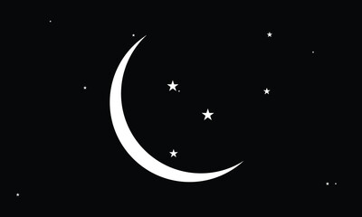 moon and star night icon vector. night moon. star icon. moon vector