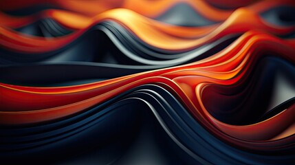 Fototapete - 3D wavy abstract background, with sinuous lines intertwining and undulating in a mesmerizing dance, creating a sense of fluidity and motion background
