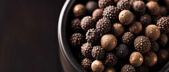 Poster -   A close-up of a bowl of nuts with ponnh algerity written in the center