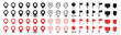 © Pavlo - Set of map pin location icons. Modern map markers. Map pin place marker. Location icon. Map marker pointer icon set.
