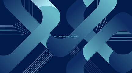 Wall Mural - Blue geometric abstract background. Minimal geometric. Trendy gradient shape design. Modern futuristic graphic. Suit for banner, brochure, business, flyer, poster, website. Vector illustration