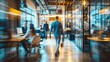 © Ashi - Dynamic motion: long exposure capture of corporate professionals engaged in productive office atmosphere