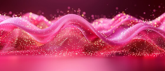 Poster -   A pink abstract background with a blurry wave of light coming from the bottom Another pink abstract background with a blurry wave of light coming from the top