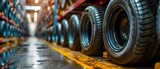 Fototapeta  - Supporting the Automotive Sector: How Automotive Warehouses Supply Vital Car Parts. Concept Automotive Sector, Automotive Warehouses, Car Parts, Supply Chain, Auto Industry