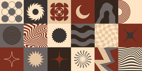 Poster - Simple geometric abstract vector pattern. Swiss Design Shapes. Decorative Background. Brutalist Graphic Artwork.