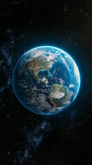 Wall Mural - Planet Earth is a radiant orb floating in the vast darkness of space