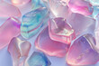 pastel toned iridescent sea glass gems with translucent edges
