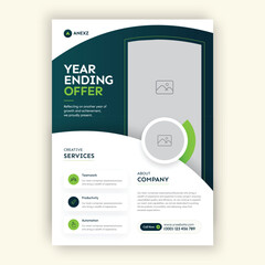 Poster - Modern creative professional business flyer or brochure cover design template in a4