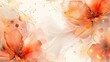 Abstract Art Background with Golden Brushstrokes and Floral Elements