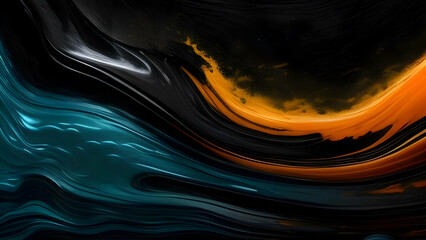 Wall Mural - Abstract blue and orange liquid backcground