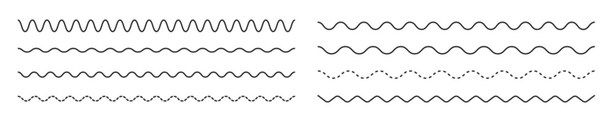 Wall Mural - Wave lines vector set. Wavy line collection.