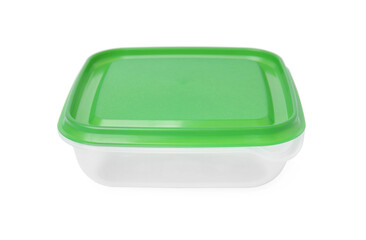 Wall Mural - Empty plastic container on white background. Food storage