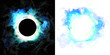 © Quardia Inc. - Cyan ring with a luminous core and icy frosted edges, bright and crystal-like for glowing VFX overlays.