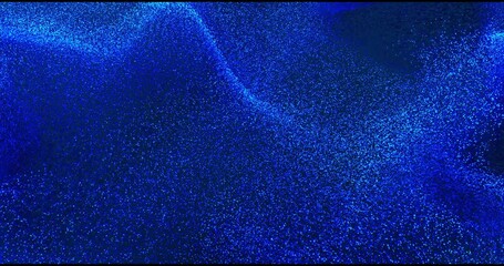 Wall Mural - particles in smooth motion, creating a wave-like effect in vibrant blue, ideal for a mesmerizing tec