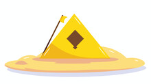 Caution Icon Flat Design Of Yellow Warning Of Mediu