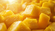 Cubed Sweetness: High-Resolution Stock Photo of Mango Cubes