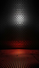 Poster - A black and white background with red lights. Generative AI.