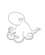 Octopus Coloring Page for Print. Underwater animals and Ocean Life Creatures.