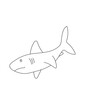 Shark Fish Coloring Page for Print. Underwater animals and Ocean Life Creatures.