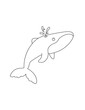 Whale Coloring Page for Print. Underwater animals and Ocean Life Creatures.