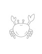 Ocean Crab Coloring Page for Print. Underwater animals and Ocean Life Creatures.