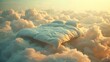 © Ziyan - A bed in the soft vanila dream clouds. A good dream concept.