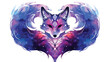 Cosmic fox. Watercolor galaxy fox on the white back