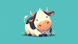 Cow icon 2d flat cartoon vactor illustration isolat
