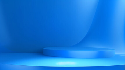 Poster - Abstract blue color gradient studio background for product presentation. Generative Ai