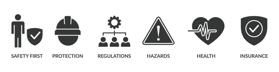 work safety banner web icon vector illustration for occupational safety and health at work with safe