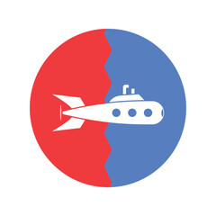 Poster - submarine icon vector