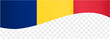 Romania flag wave isolated on png or transparent background vector illustration.