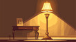 Floor lamp with shade. Vector illustration. 2d flat