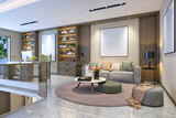 Fototapeta Do przedpokoju - 3d render of luxury home interior, living room