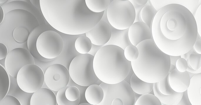 bright center, jpcm white light rounded circles 3d wall art, in the style of layered translucency, m