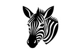 Fototapeta Konie - zebra head silhouette vector art illustration