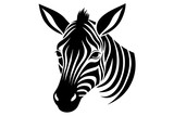 Fototapeta Konie - zebra head silhouette vector art illustration