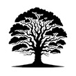 © Thierry - Silhouette d'arbre en nuages, vecteur noir isolé du fond