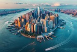 Fototapeta  - Aerial view of lower Manhattan New York City